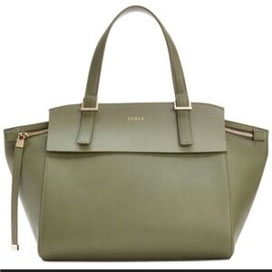 Furla Green Leather Handbag.